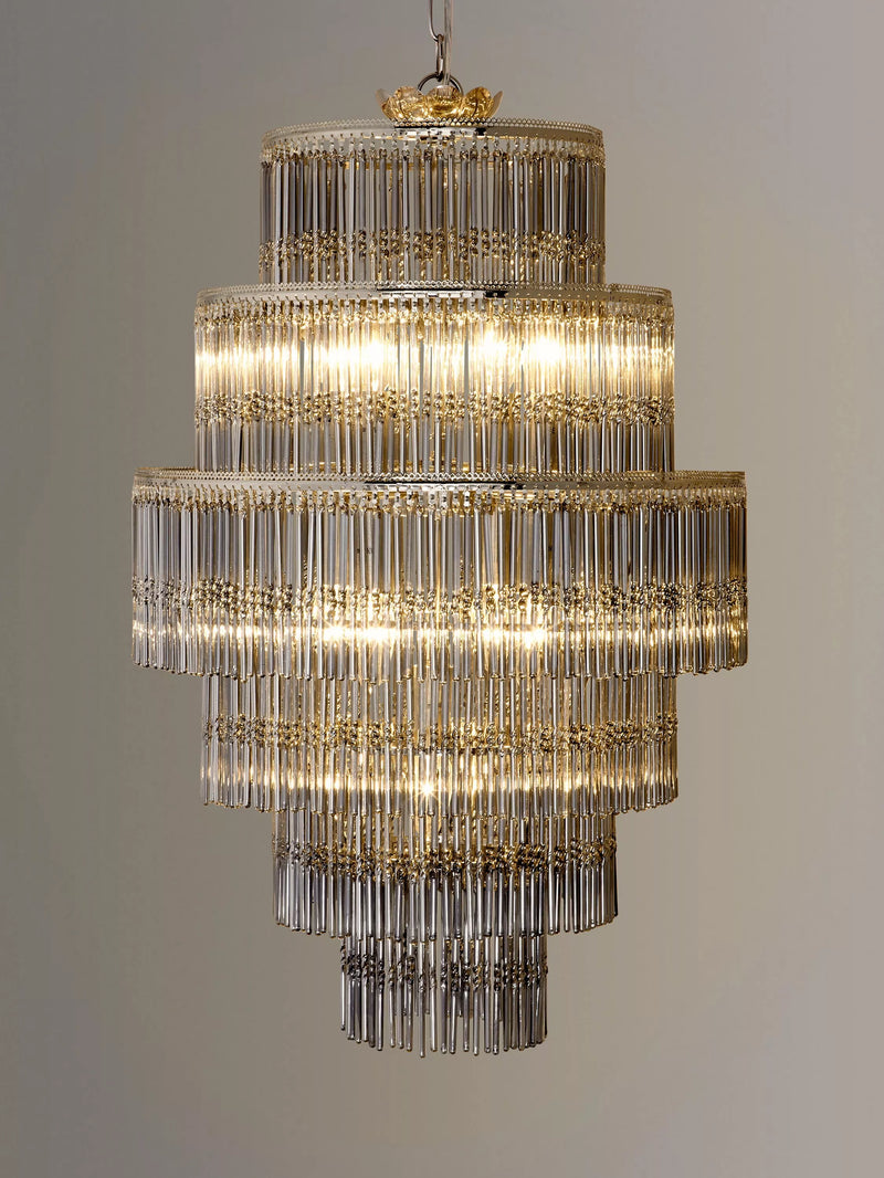 John Lewis Athenea chandelier ceiling light smoked glass, imported from the UK
