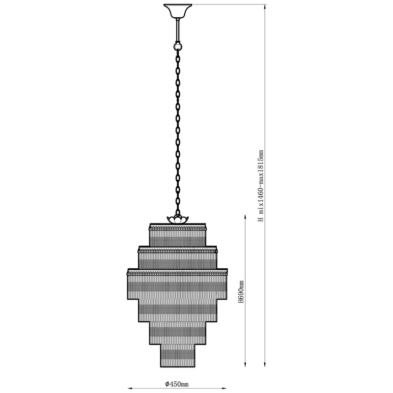John Lewis Athenea chandelier ceiling light smoked glass, imported from the UK