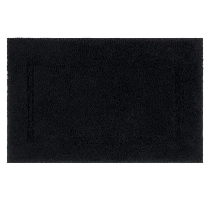 John Lewis Micro-Fresh Deep Pile Bath Mat, Black, Medium (L50 x W80cm)