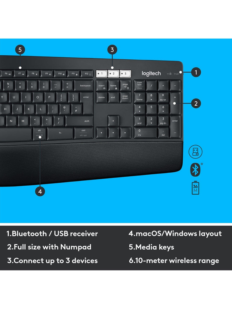 Logitech MK850 Performance wireless keyboard and mouse combo, imported from the UK