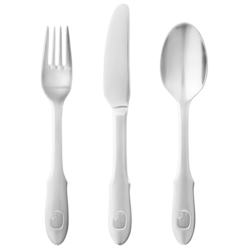 Georg Jensen children's cutlery set with elephant design, UK version