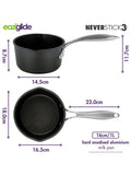 Eaziglide Neverstick3 Professional Non-Stick Milk Pan 16cm Diameter - British product