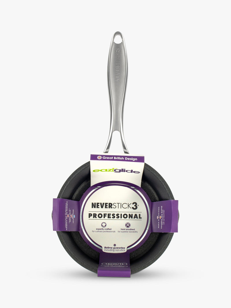 Eaziglide Neverstick3 Professional Non-Stick Milk Pan 16cm Diameter - British product