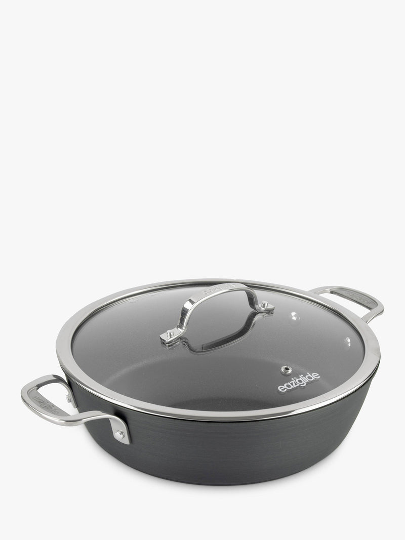 Eaziglide Neverstick3 Professional Non-Stick Shallow Casserole with Lid 28cm - British product