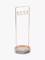 John Lewis 8-Hook Jewellery Stand with Marble Effect Base in Rose Gold- Buy online at McGrocer
