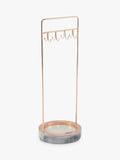 Stackers 8-hook jewellery stand with marble effect base in rose gold (British brand)