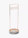 Stackers 8-hook jewellery stand with marble effect base in rose gold (British brand)