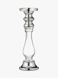 Glass And Aluminium Pillar Candle Holder 30Cm