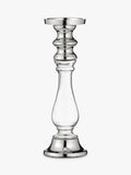Glass and Aluminium Art-Deco Pillar Candle Holder 30cm