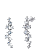 John Lewis Jools by Jenny Brown Cubic Zirconia Meandered Drop Earrings, Silver- Buy online at McGrocer