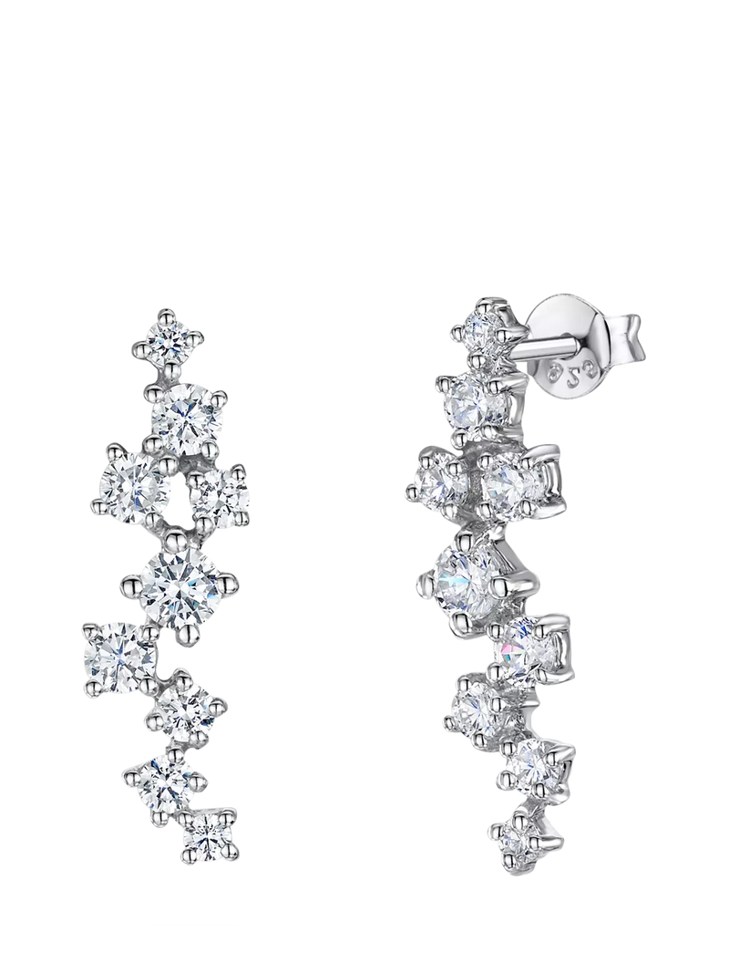 Jools by Jenny Brown cubic zirconia drop earrings silver, imported from the UK