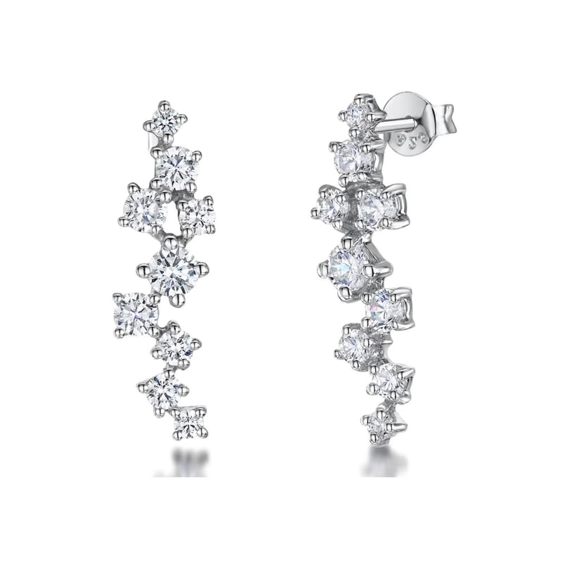 Jools by Jenny Brown cubic zirconia drop earrings silver, imported from the UK