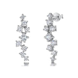 Jools by Jenny Brown cubic zirconia drop earrings silver, imported from the UK
