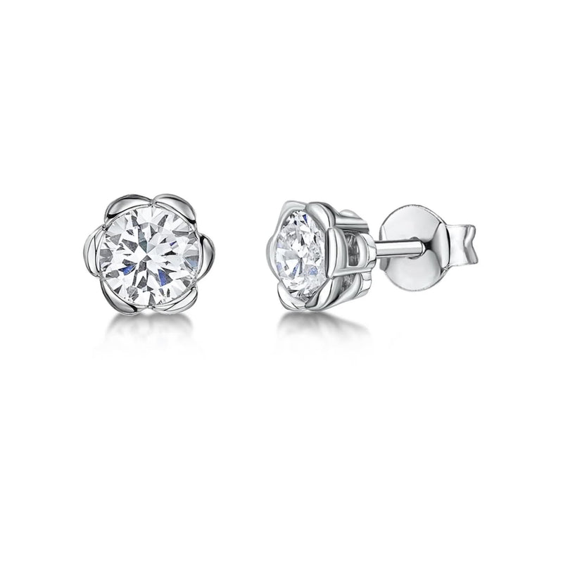 Jools by Jenny Brown cubic zirconia stud earrings silver (British brand)