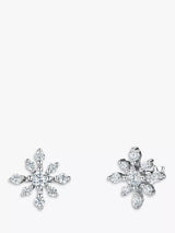 John Lewis Jools by Jenny Brown Cubic Zirconia Snowflake Stud Earrings Silver- Buy online at McGrocer