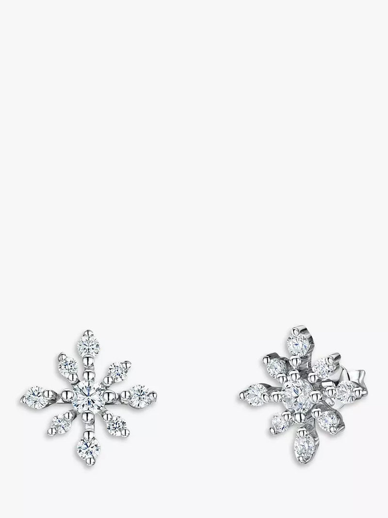 Jools cubic zirconia snowflake stud earrings, imported from the UK
