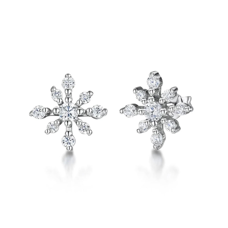 Jools cubic zirconia snowflake stud earrings, imported from the UK