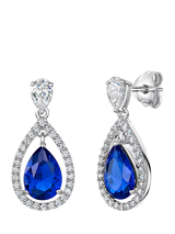 John Lewis Jools by Jenny Brown Cubic Zirconia Teardrop Drop Earrings, Silver/Blue- Buy online at McGrocer