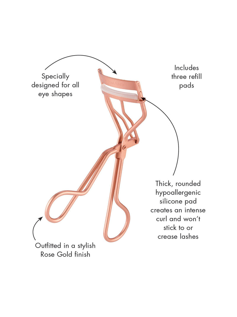 Tweezerman rose gold eyelash curler, imported from the UK