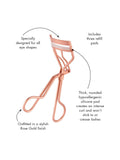 Tweezerman rose gold eyelash curler, imported from the UK