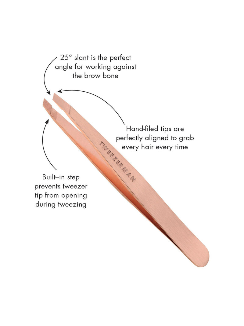 Tweezerman rose gold slant tweezers (British brand)
