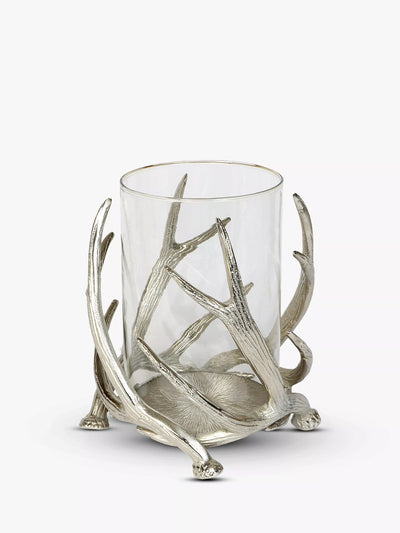 John Lewis Culinary Concepts Stag Antler Hurricane Lamp, Silver- Buy online at McGrocer