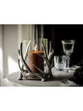 Culinary Concepts stag antler hurricane lamp silver, imported from the UK
