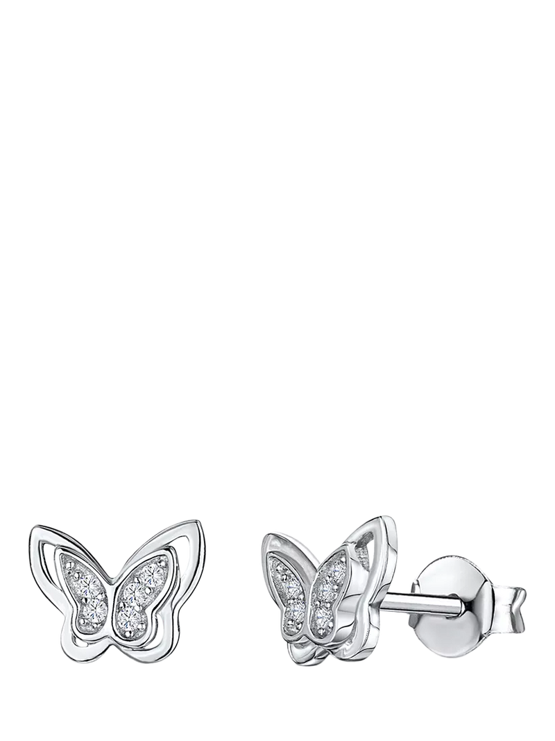 Jools by Jenny Brown butterfly stud earrings silver, imported from the UK