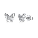 Jools by Jenny Brown butterfly stud earrings silver, imported from the UK