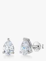 John Lewis Jools by Jenny Brown Cubic Zirconia Tear Drop Stud Earrings, Silver- Buy online at McGrocer