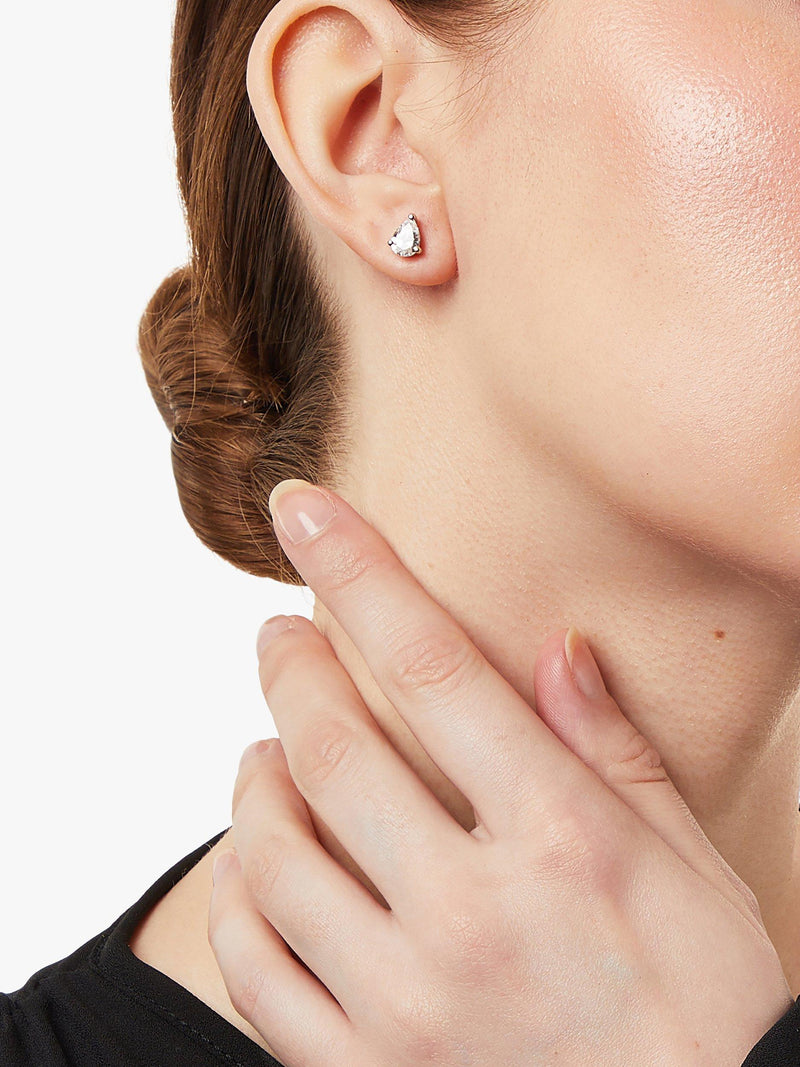 Jools by Jenny Brown cubic zirconia tear drop stud earrings silver (British brand)