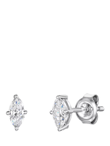 John Lewis Jools by Jenny Brown Cubic Zirconia Oval Stud Earrings, Silver- Buy online at McGrocer