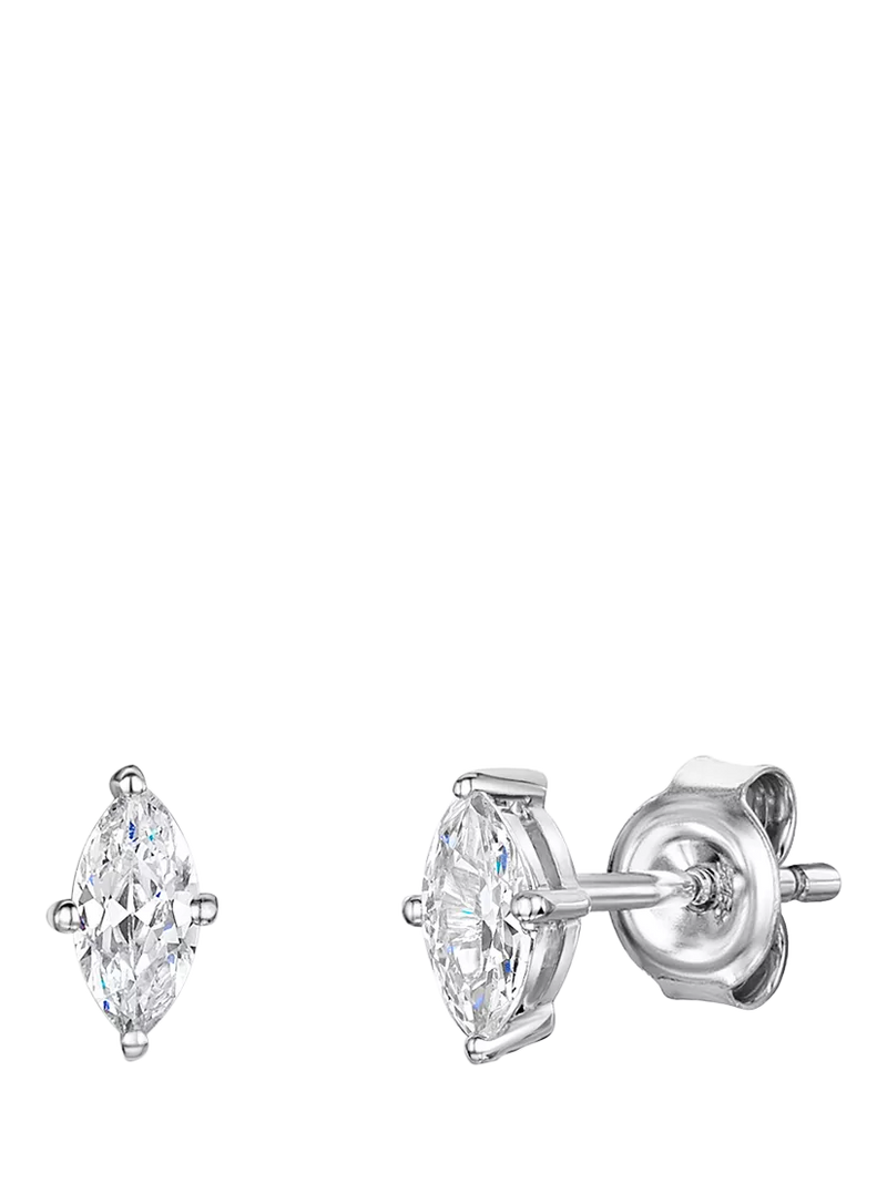 Jools by Jenny Brown oval stud earrings in silver (British brand)