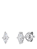 Jools by Jenny Brown oval stud earrings in silver (British brand)