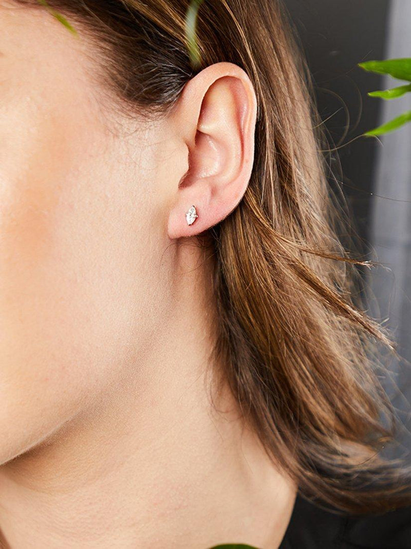 Jools by Jenny Brown oval stud earrings in silver (British brand)