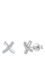 John Lewis Jools by Jenny Brown Cubic Zirconia Cross Stud Earrings- Buy online at McGrocer