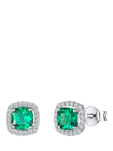 John Lewis Jools by Jenny Brown Cubic Zirconia Cushion Stud Earrings- Buy online at McGrocer