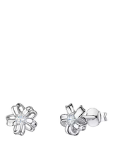 John Lewis Jools by Jenny Brown Cubic Zirconia Flower Stud Earrings Silver- Buy online at McGrocer