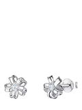 Jools cubic zirconia flower stud earrings silver - British product