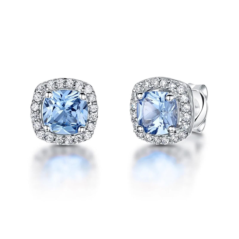 Jools by Jenny Brown cubic zirconia cushion stud earrings, imported from the UK