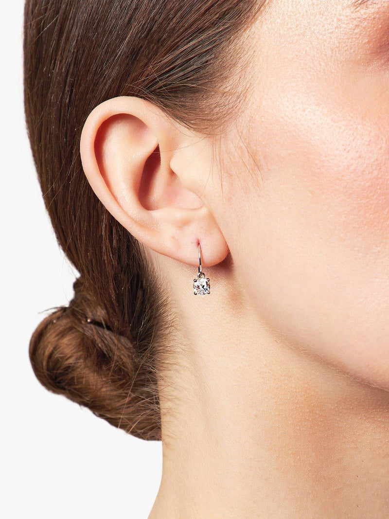 Jools by Jenny Brown cubic zirconia single drop earrings silver (British brand)