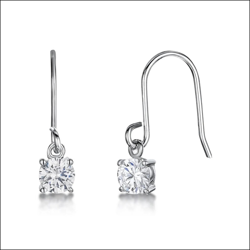 Jools by Jenny Brown cubic zirconia single drop earrings silver (British brand)