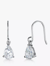 John Lewis Jools by Jenny Brown Cubic Zirconia Tear Drop Hook Earrings, Silver- Buy online at McGrocer