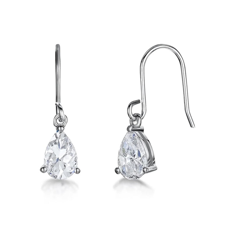 Jools by Jenny Brown cubic zirconia earrings silver tear drop - British product