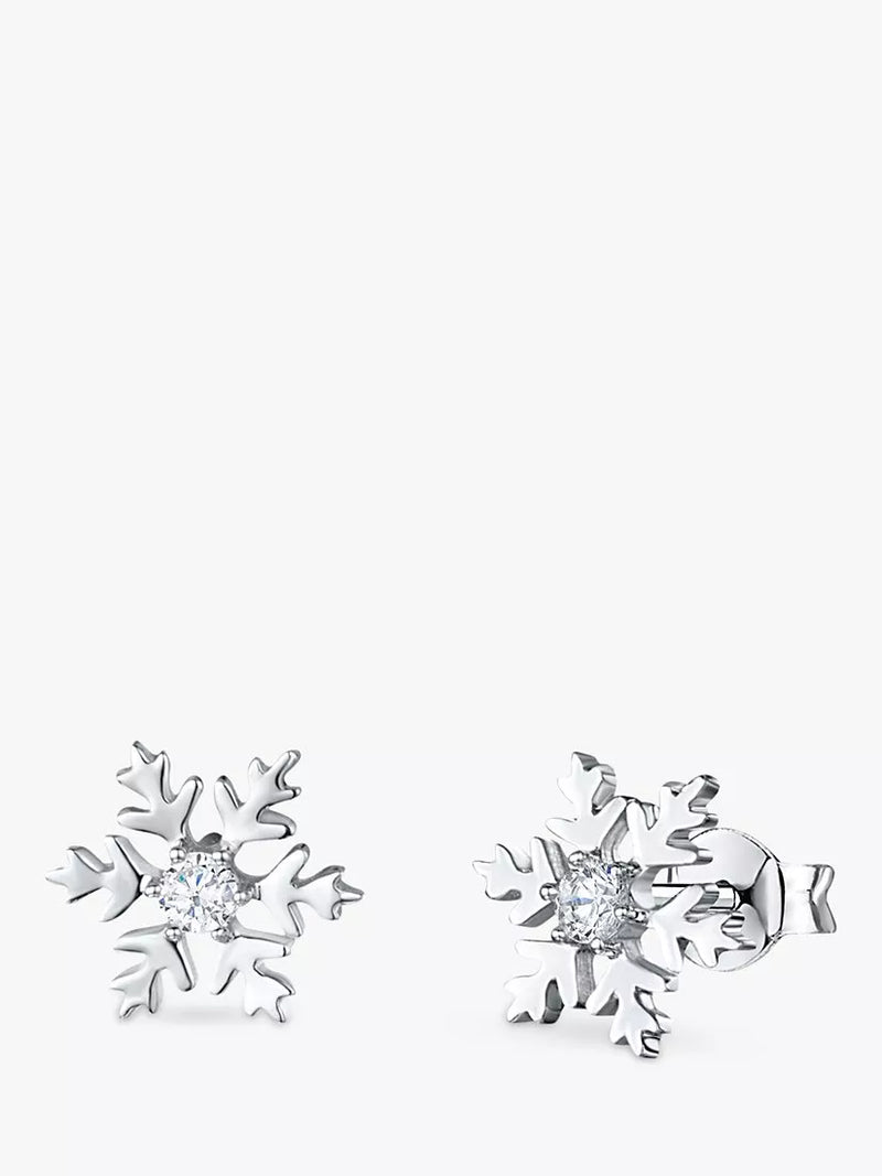 Jools by Jenny Brown Cubic Zirconia Snowflake Stud Earrings