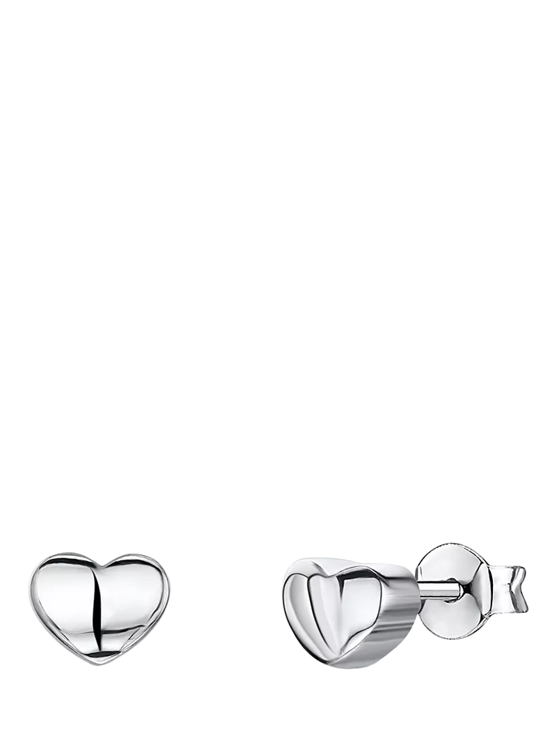 Jools by Jenny Brown polished heart stud earrings sterling silver (British brand)