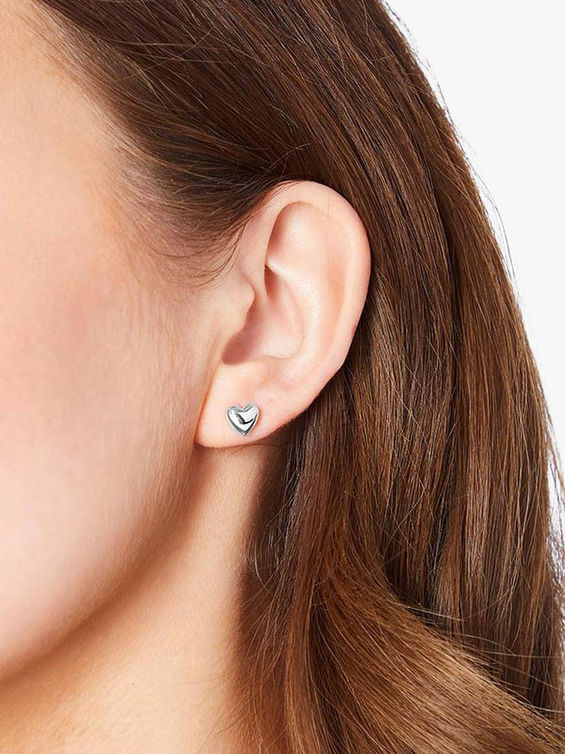 Jools by Jenny Brown polished heart stud earrings sterling silver (British brand)