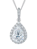 Jools by Jenny Brown cubic zirconia teardrop pendant necklace silver - British product