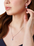 Jools by Jenny Brown cubic zirconia teardrop pendant necklace silver - British product
