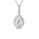 Jools by Jenny Brown cubic zirconia teardrop pendant necklace silver - British product